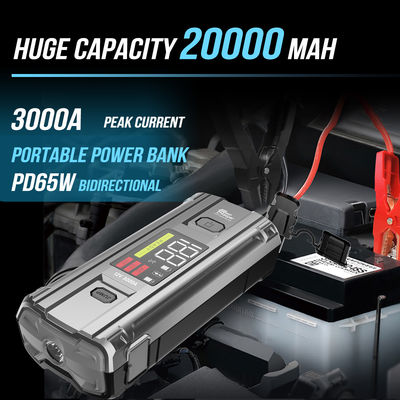 Мультифункциональный 4 в 1 экстренный PD 65W 3000A Пик тока батарея ускоритель питания банка прыжок стартер