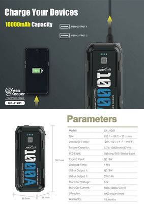 1000A 10000mAh 5.0L 3.5L Батарея Booster Автомобиль аварийный стартер прыжка с светодиодным светодиодом