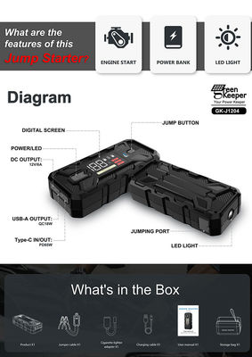 20000mah портативный скачок стартер пакет Utrai Booster 1500A с светодиодным светом для чрезвычайных ситуаций