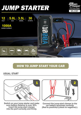 Маленькие автомобили J1201 портативный 12V высокомощный автомобиль Booster Jump Starter для низкой температуры