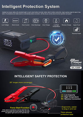 3000A Пиковый ток 4-в-1 портативный стартер 10000-24000mah Power Bank Car Inflator Батарейный бустер