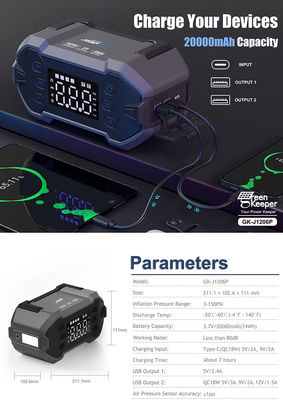 3000A Пиковый ток 4-в-1 портативный стартер 10000-24000mah Power Bank Car Inflator Батарейный бустер
