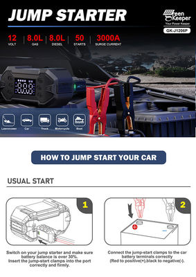 Быстрый запуск Power Pack GK-J1206P 150Psi воздушный компрессор для автомобиля 4 колеса прыжок запуск