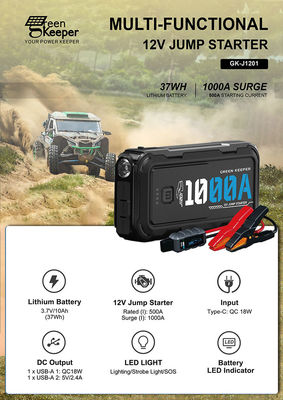 Мотоцикл портативный 10000mah Автомобильный прыжок стартер Power Bank Booster зарядное устройство для запуска