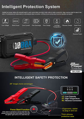 Мотоцикл портативный 10000mah Автомобильный прыжок стартер Power Bank Booster зарядное устройство для запуска