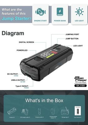 Автомобильный аккумулятор Jump Starter UltraSafe Super Capacitor 3000A Power Bank для транспортных средств грузовик