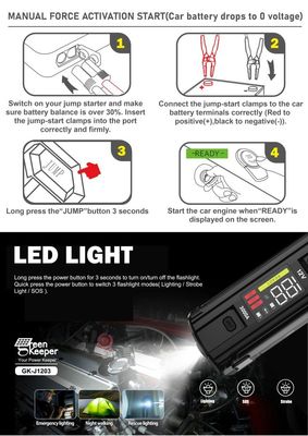 Автомобильный аккумулятор Jump Starter UltraSafe Super Capacitor 3000A Power Bank для транспортных средств грузовик