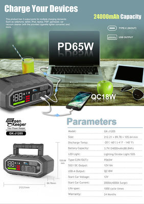GreenKeeper UltraSafe высокоразрядное 4000A литийный скачок стартер Power Bank для грузовиков